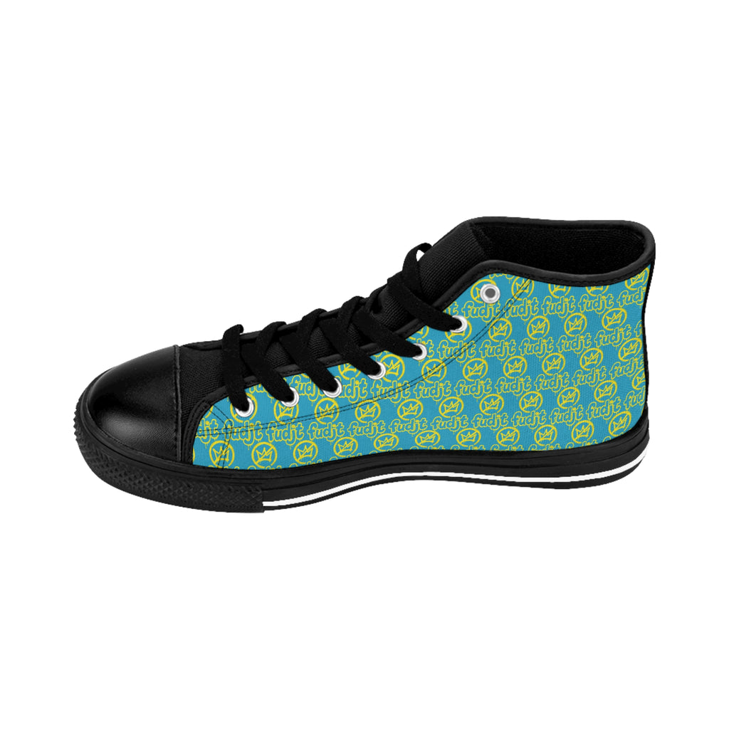 Turquoise Golden fudjt No Kings Street Style Sneakers | Men & Boys 1 High Top