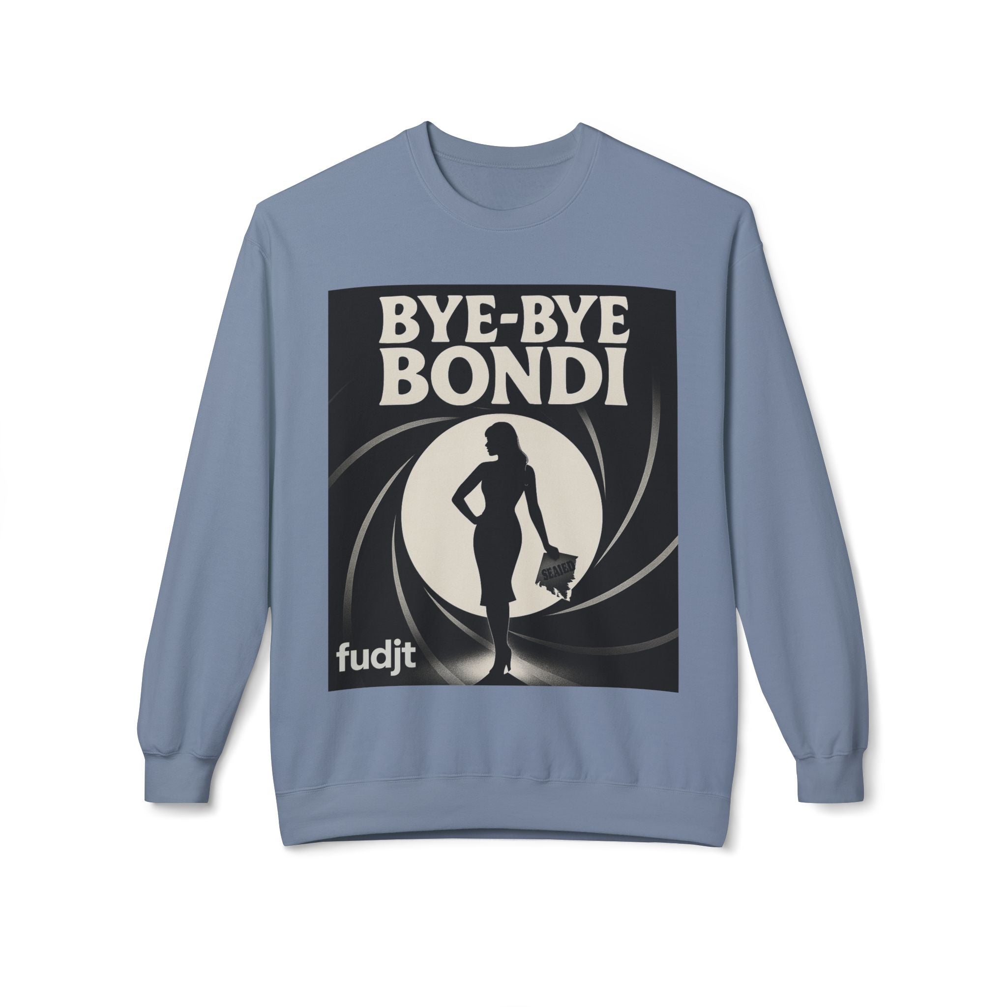 BYE-BYE BONDI | Black Smoke Screen Retro Fudjt Crewneck Sweatshirt | 14 Colors