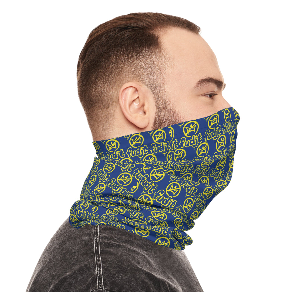 Dark Blue Golden fudjt No Kings 1.25 Neck Gaiter