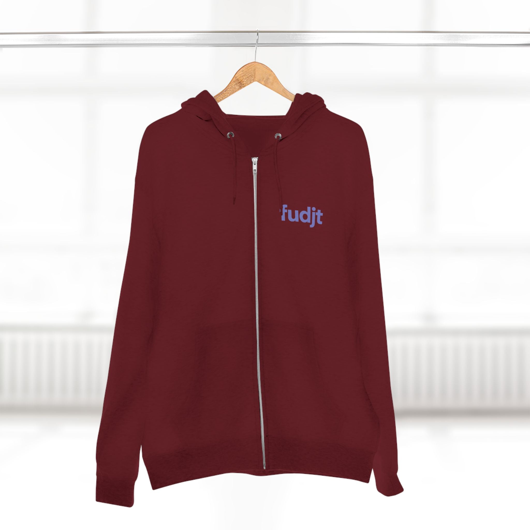 Zip Hoodie with Bigfoot Rising Backside + Light Blue fudjt on Front | 8 Colors