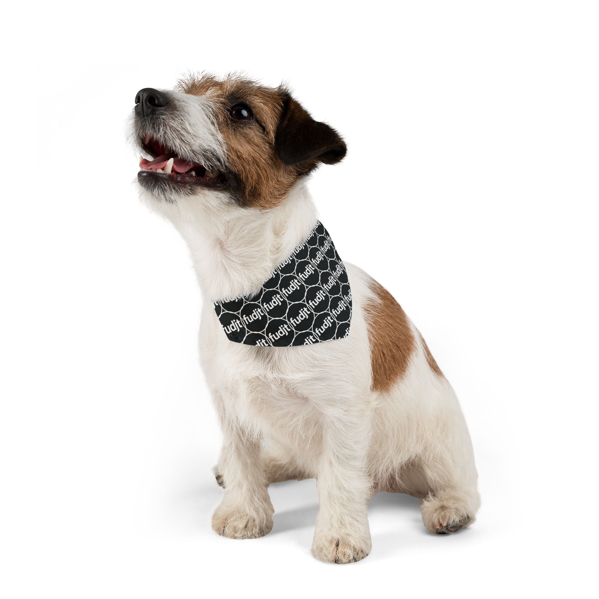 Black fudjt Unbroken Chain 1.25  Bandana Collar for Dogs, Cats & More | 4 Sizes - view 8
