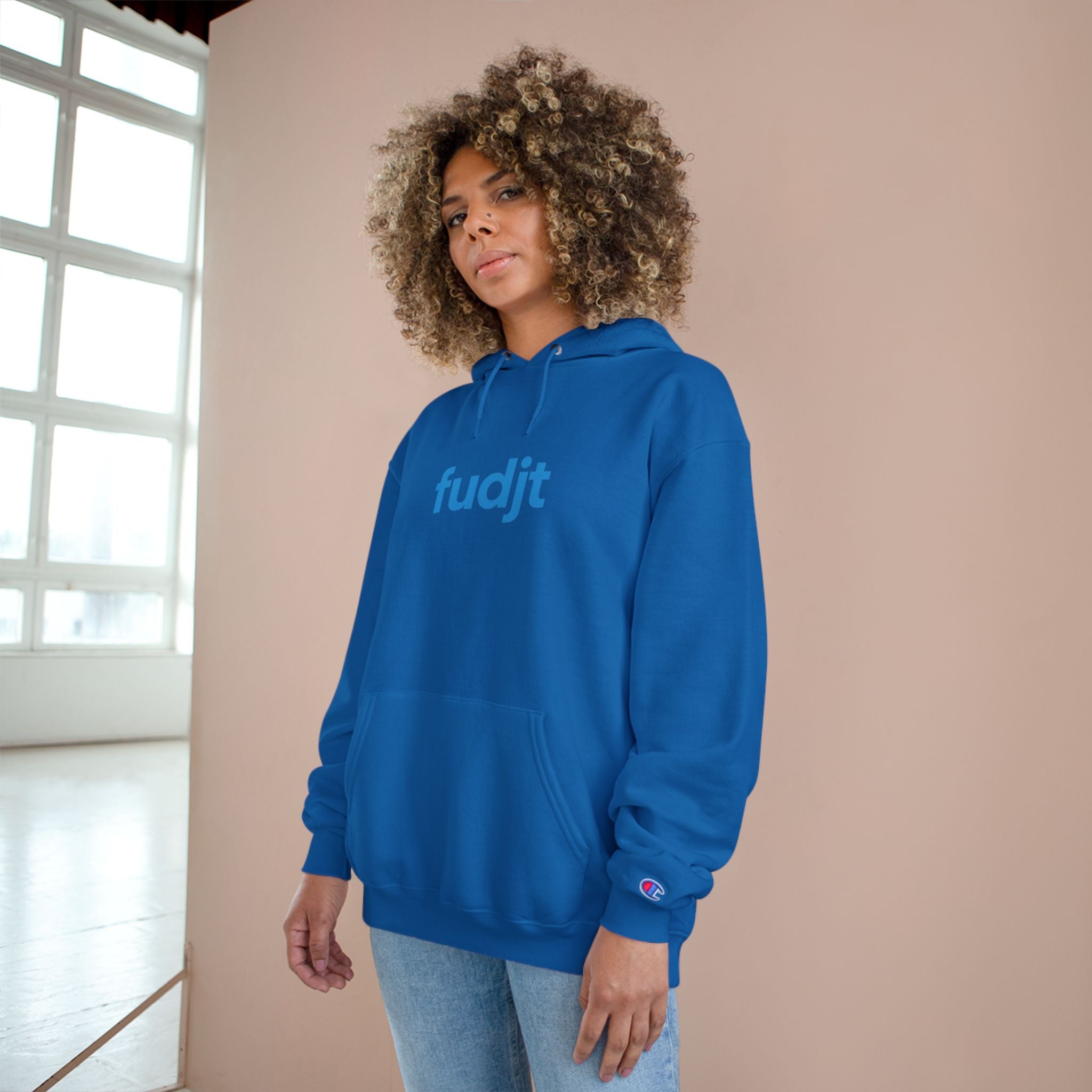 Monster Power Champion Hoodie - Retro Godzilla | fudjt vs. The Machine | Blue fudjt | 7 Colors