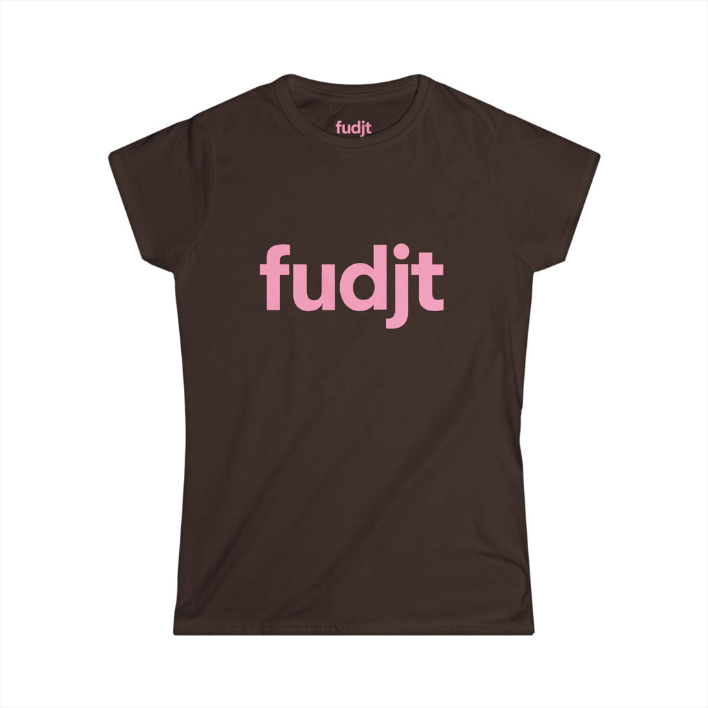 Women's Pink fudjt logo Comfy Stylie Tee | 12 Colors