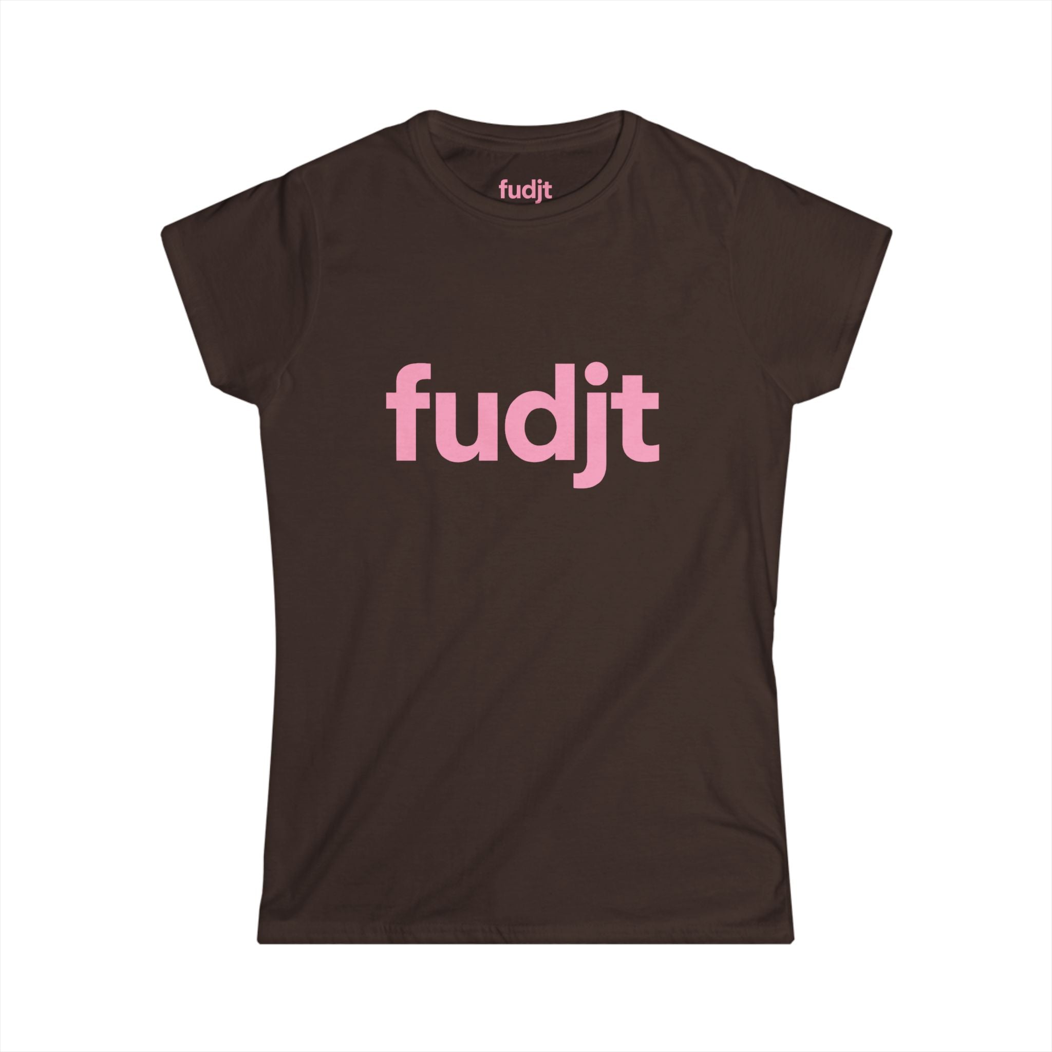 Women's Pink fudjt logo Comfy Stylie Tee | 12 Colors