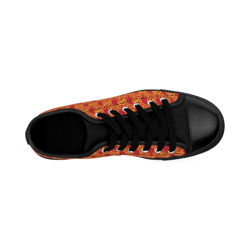 Dark Red Golden fudjt No Kings Street Style Sneakers | Men & Boys All Over 1 Low Top