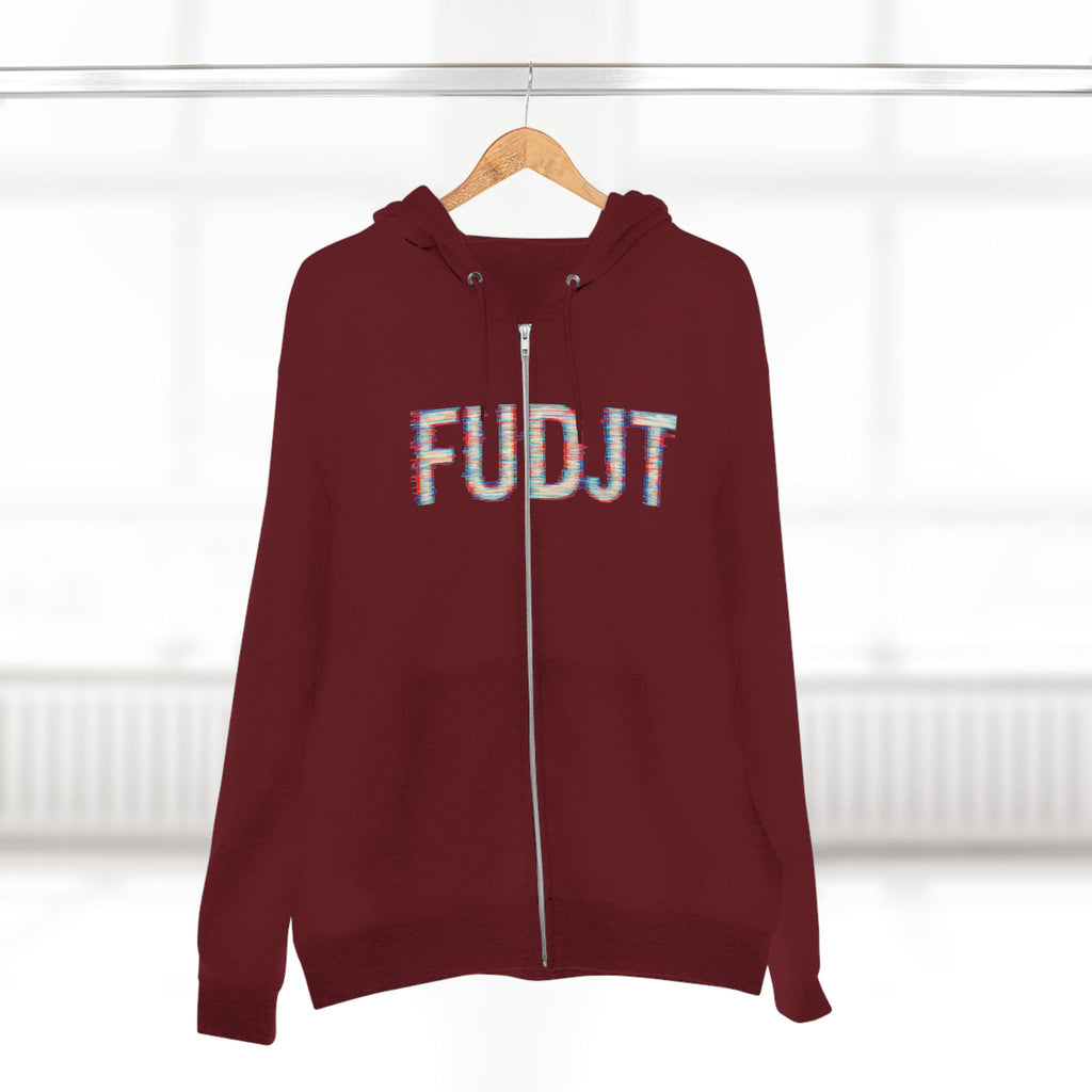 FUDJT Glitch Zip Hoodie | Bold Front | 7 Colors