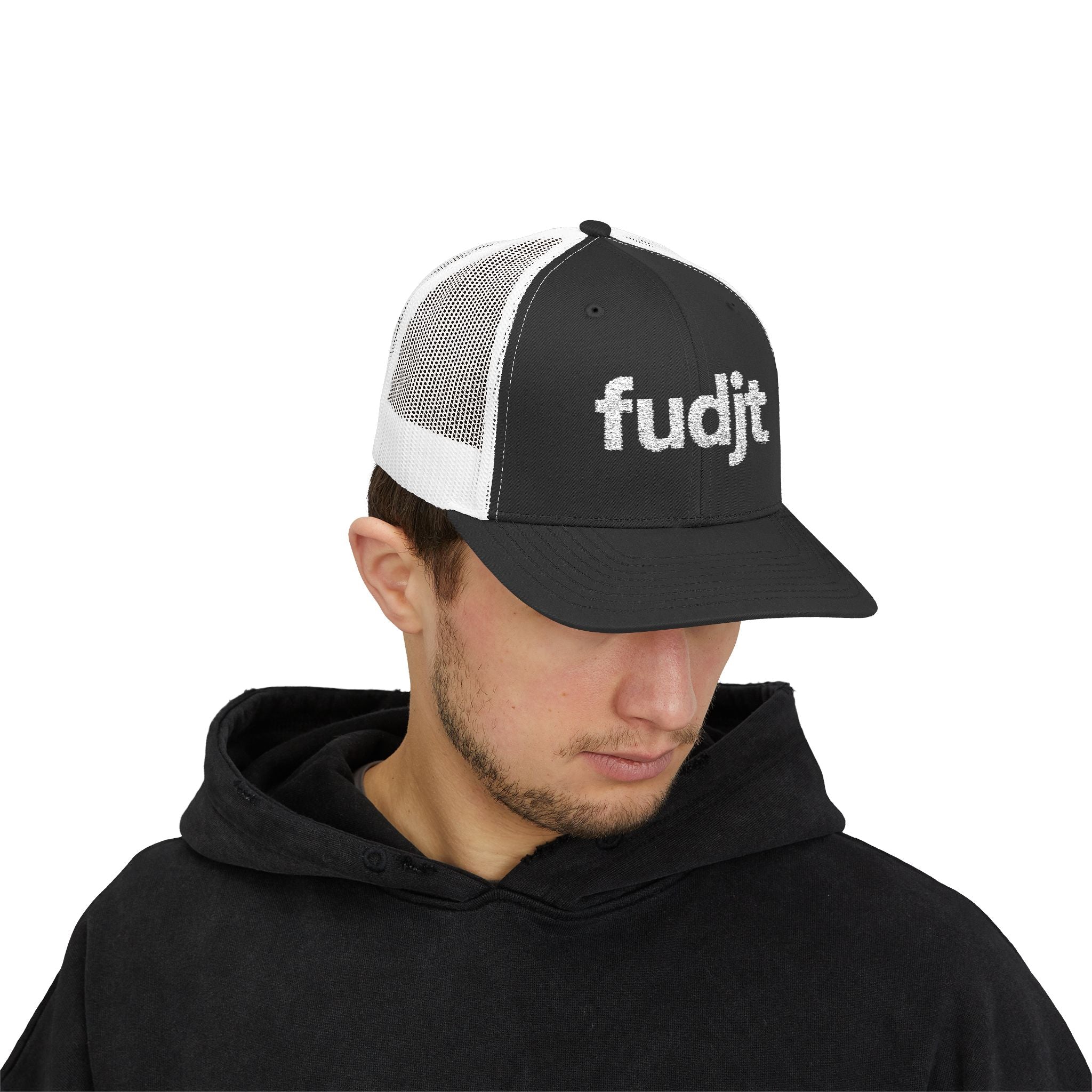 White fudjt logo Snapback Trucker Cap | 6 Colors