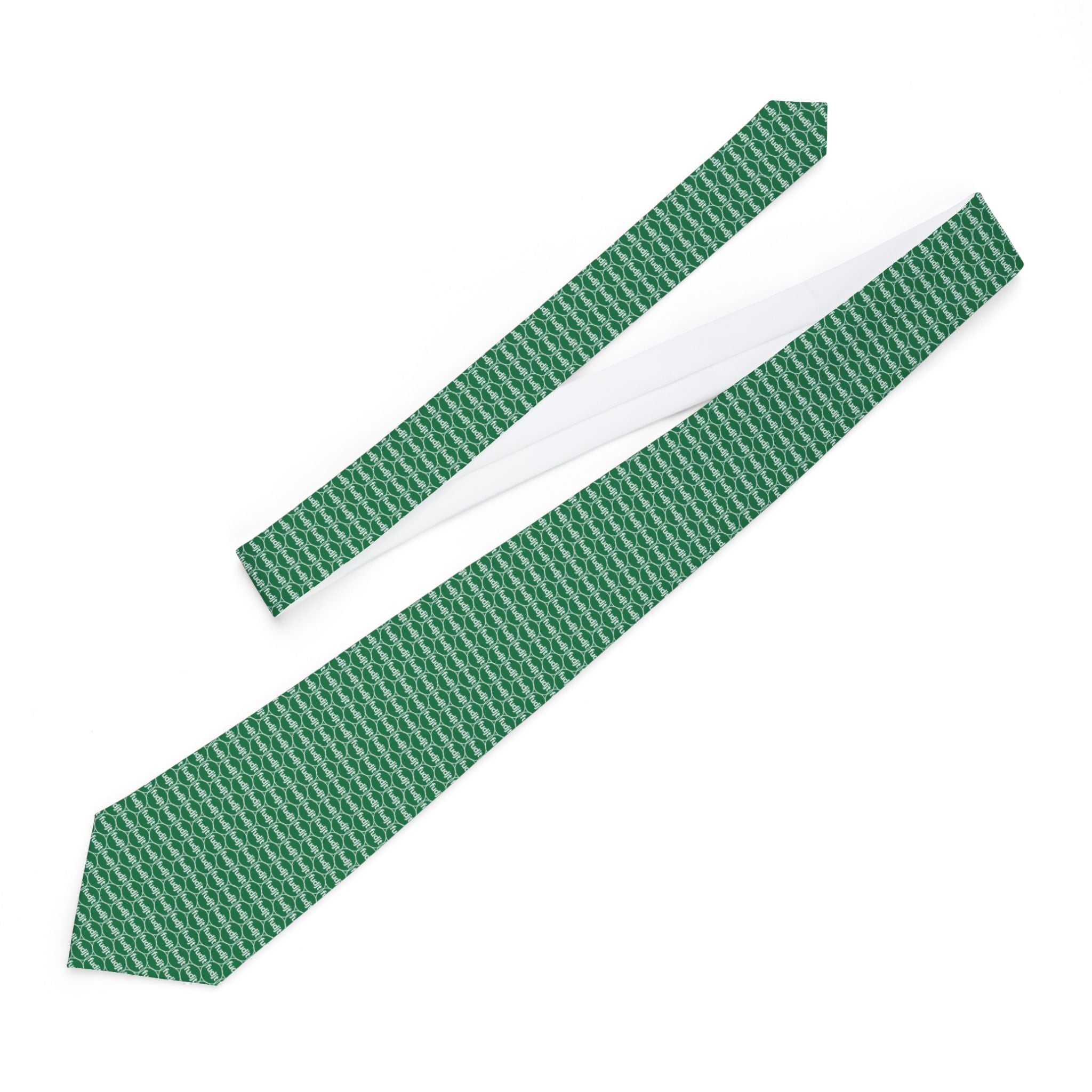 Dark Green Unbroken Chain fudjt Necktie