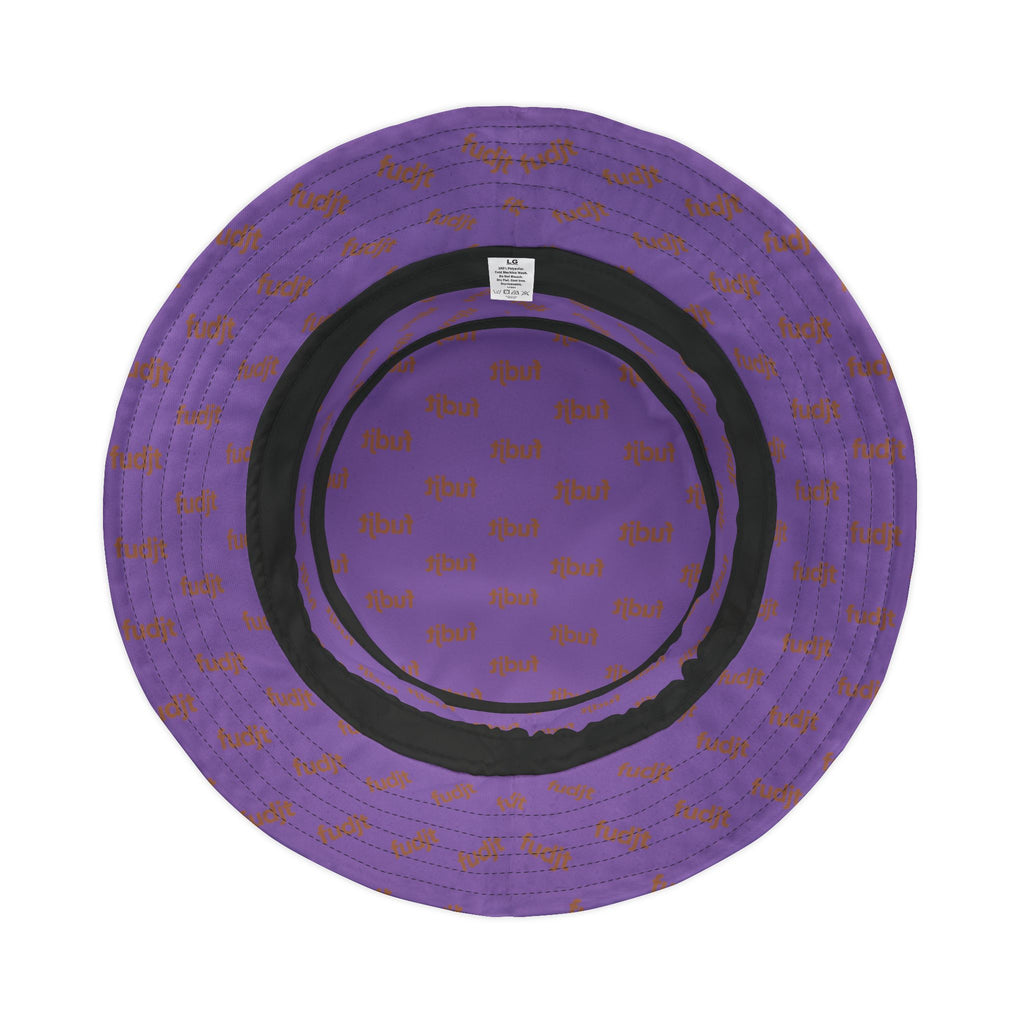 Trendy Brown fudjt All Over on Light Purple Bucket Hat