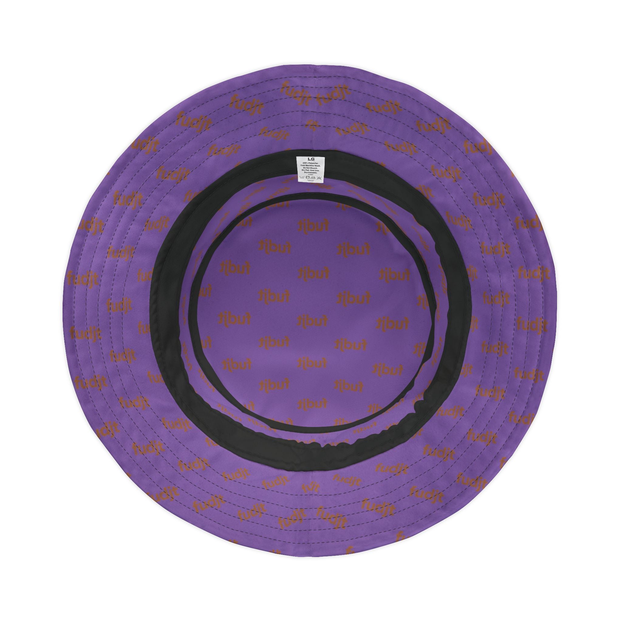 Trendy Brown fudjt All Over on Light Purple Bucket Hat