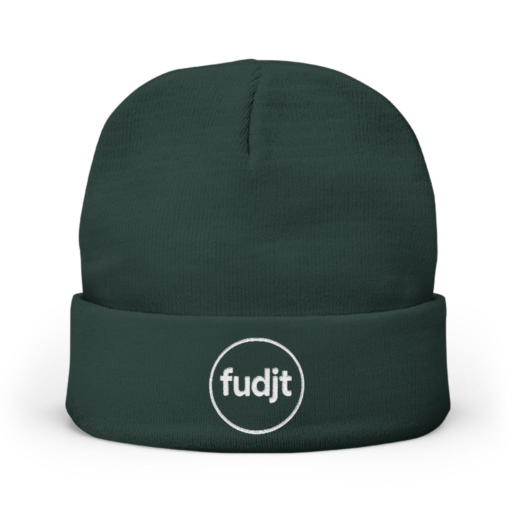 fudjt Circle Knit Beanie | White Embroidery | 5 Colors