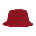Trendy Black fudjt All Over Dark Red Bucket Hat
