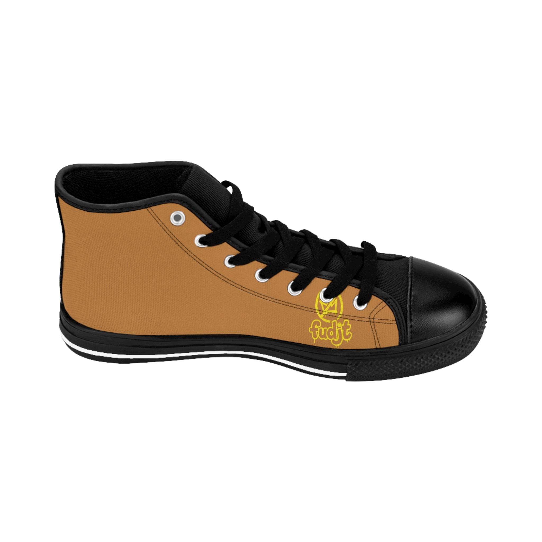 Light Brown Golden fudjt No Kings Street Style Sneakers | Women & Girls 3.75 High Top