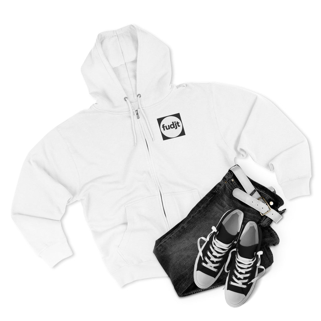 Bye-Bye Bondi | Black Square fudjt Circle Front, Smoke Screen Retro Backside Zip Hoodie | 8 Colors