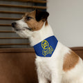 Dark Blue Golden fudjt No Kings Bandana Collar for Dogs, Cats & More | 4 Sizes