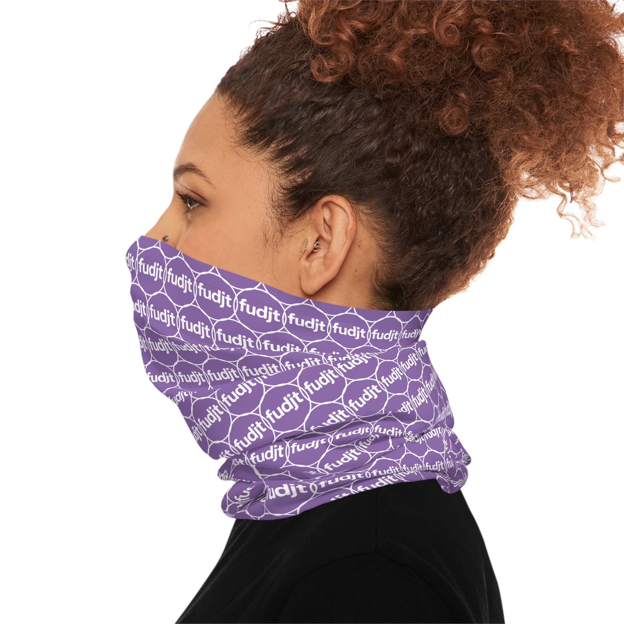 Light Purple & White fudjt Unbroken Chain 1.25 Neck Gaiter