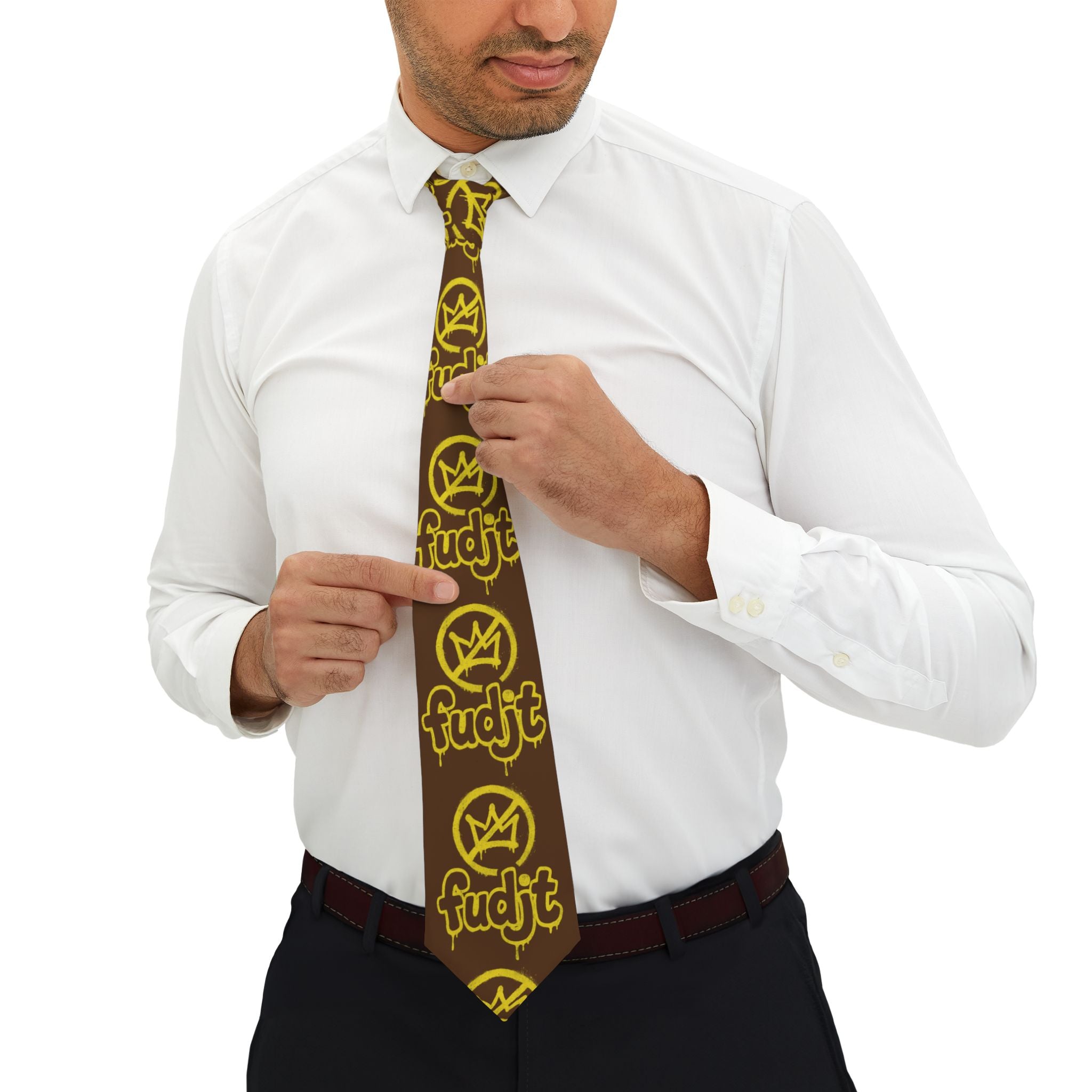 Brown BOLD Golden fudjt No Kings Necktie