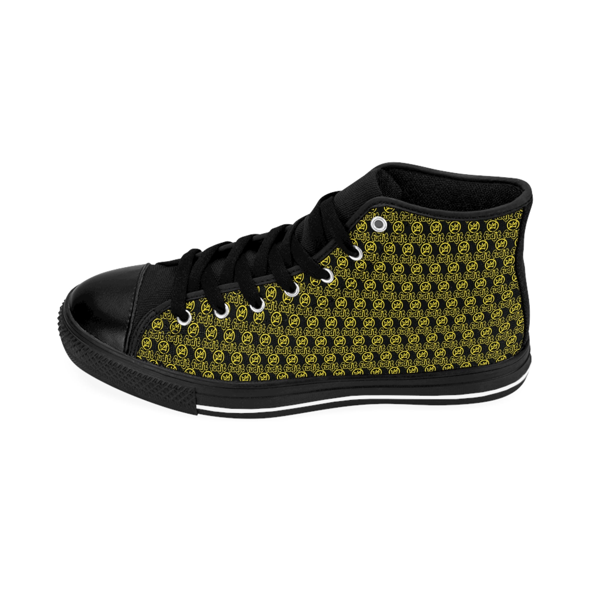 Black Golden fudjt No Kings Street Style Sneakers | Women & Girls .5 High Top