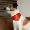 Dark Red Golden fudjt No Kings Bandana Collar for Dogs, Cats & More | 4 Sizes