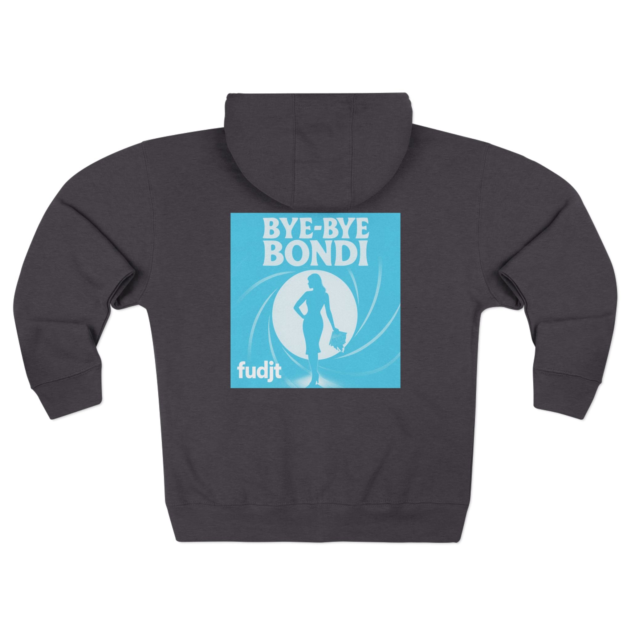 Bye-Bye Bondi | Blue Smoke Screen Retro fudjt Zip Hoodie | Front & Back Graphic | 8 Colors