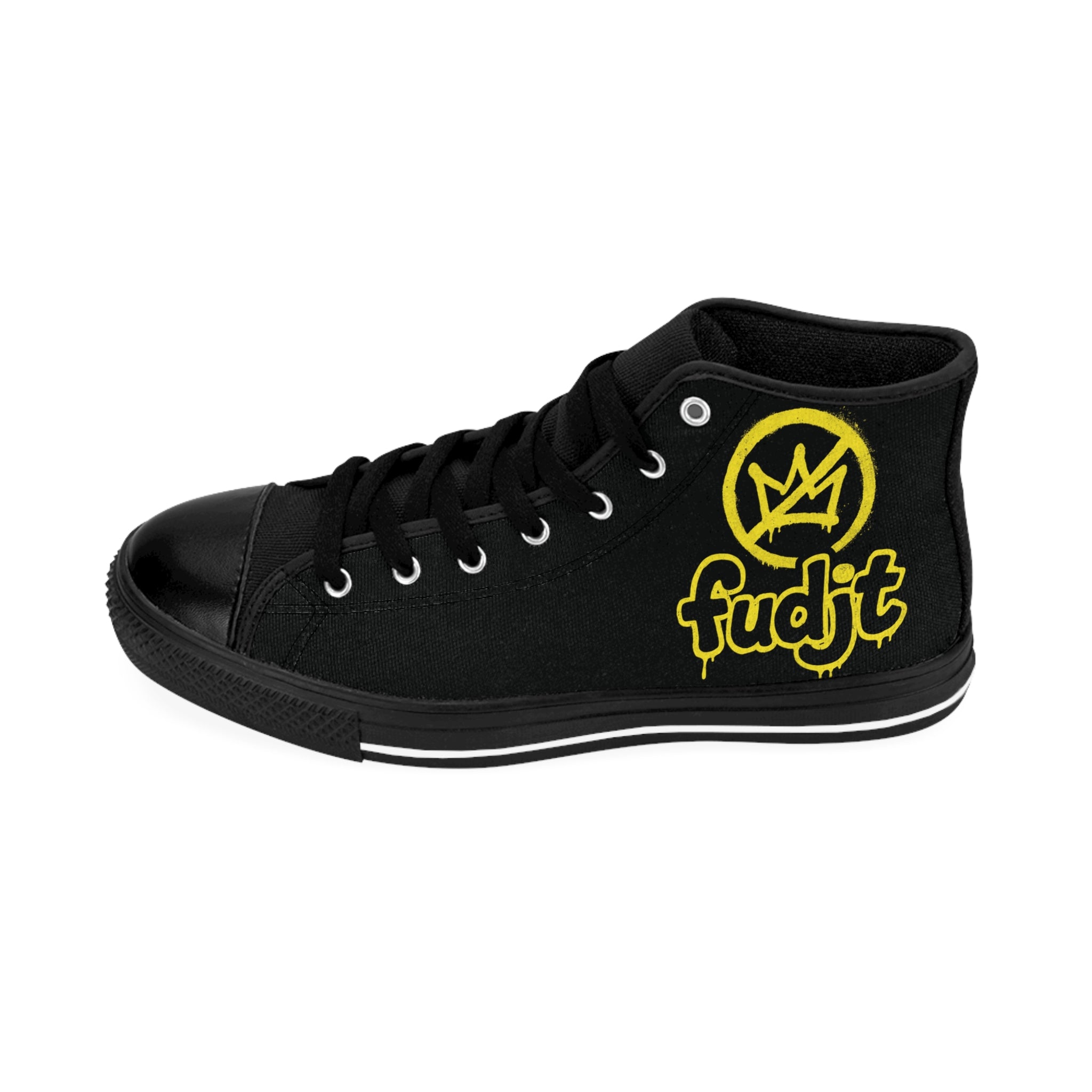 Black Golden fudjt No Kings Street Style Sneakers | Women & Girls 3.75 High Top