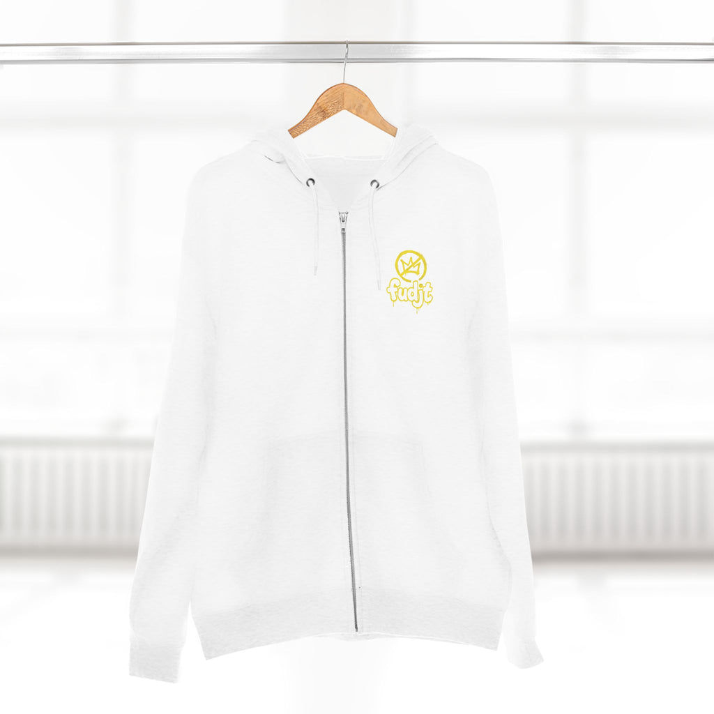 Zip Hoodie with Golden fudjt No Kings | Front & Back Graphic | 9 Colors