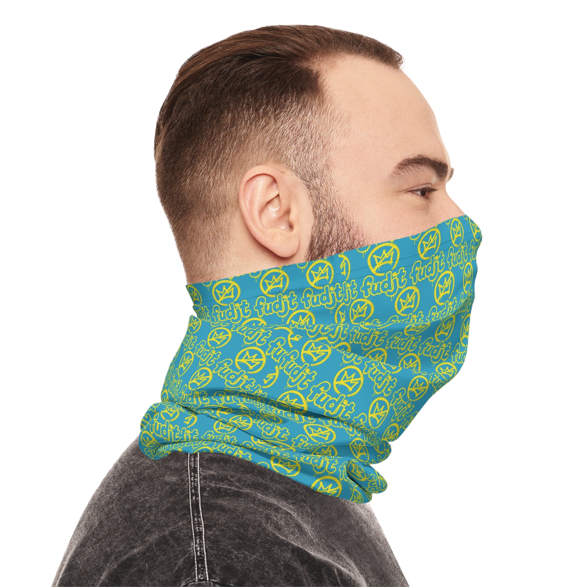 Turquoise Golden fudjt No Kings 1.25 Neck Gaiter