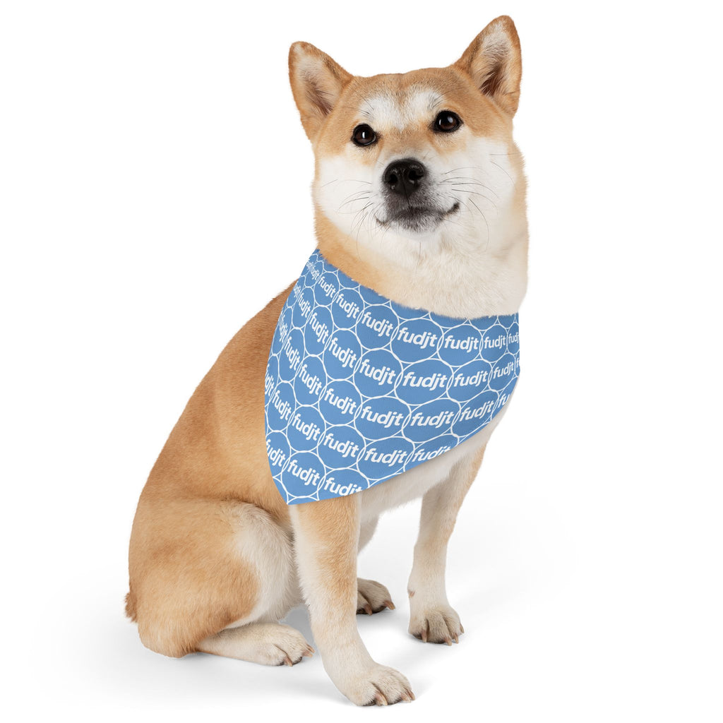 Light Blue fudjt Unbroken Chain 1.25  Bandana Collar for Dogs, Cats & More | 4 Sizes