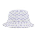 Trendy Lavender "fudjt" All Over on White Bucket Hat