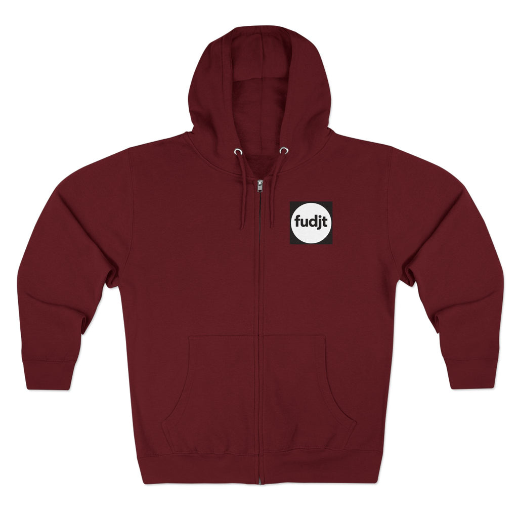 Bye-Bye Bondi | Black Square fudjt Circle Front, Smoke Screen Retro Backside Zip Hoodie | 8 Colors