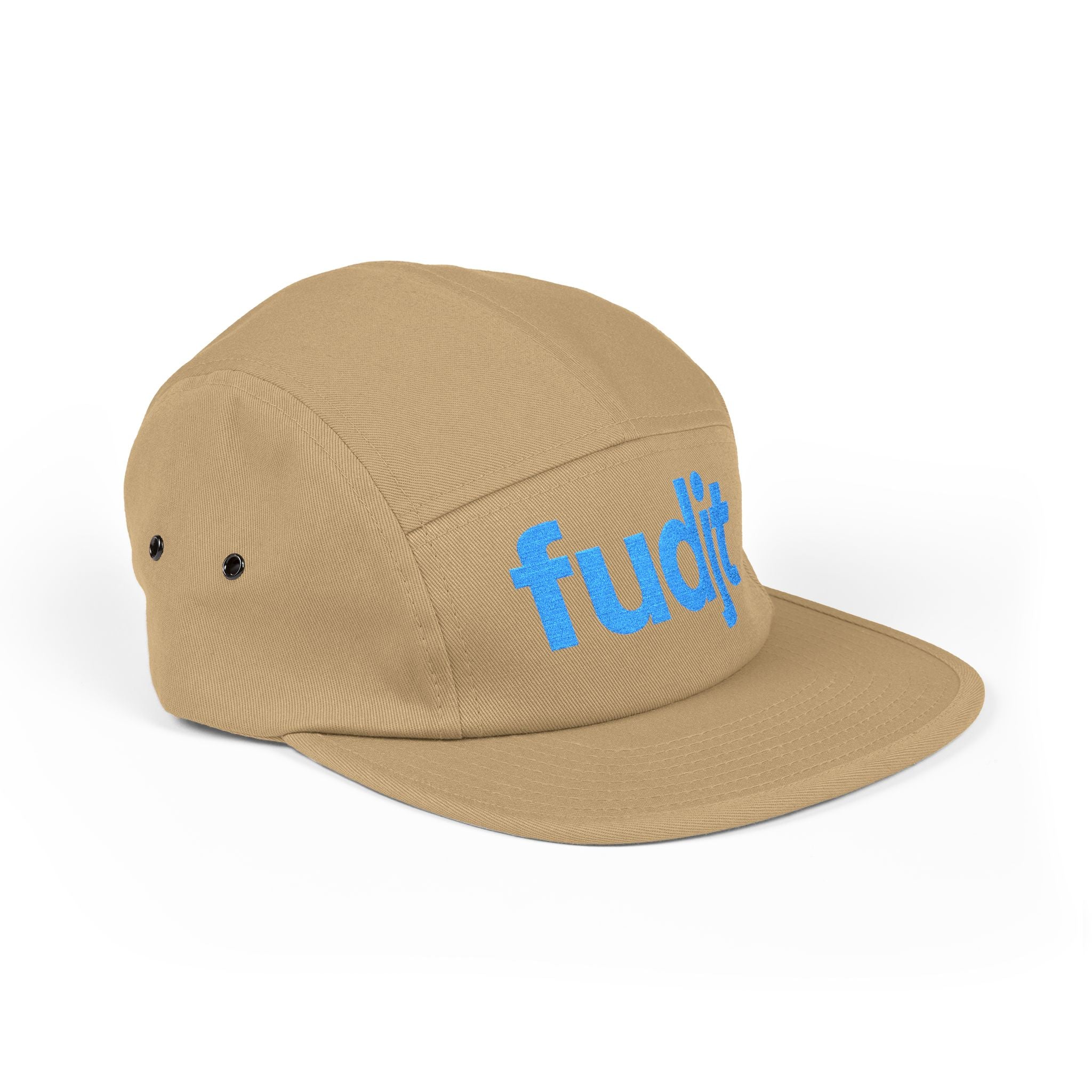 Embroidered 5 Panel Cap - Turquoise fudjt Logo - 6 Colors