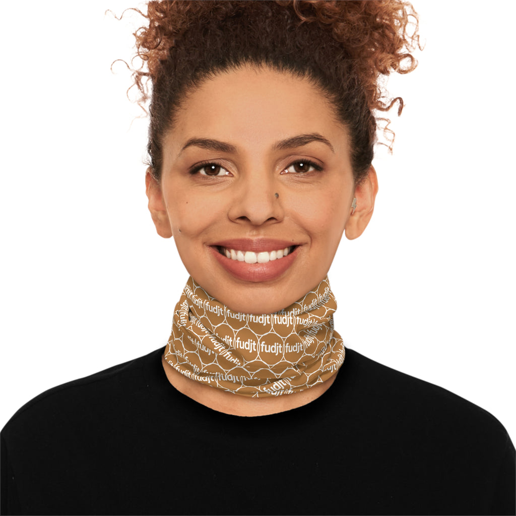 Light Brown & White fudjt Unbroken Chain 1.25 Neck Gaiter
