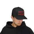 He's On The List | Red Embroidered Fudjt Snapback Trucker Cap in 6 Colors | Trending Now