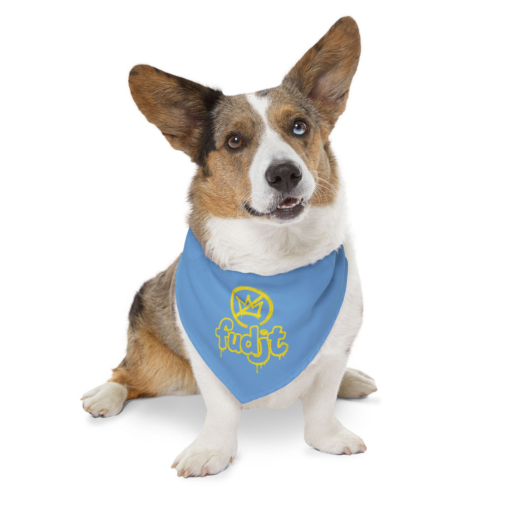 Light Blue Golden fudjt No Kings Bandana Collar for Dogs, Cats & More | 4 Sizes