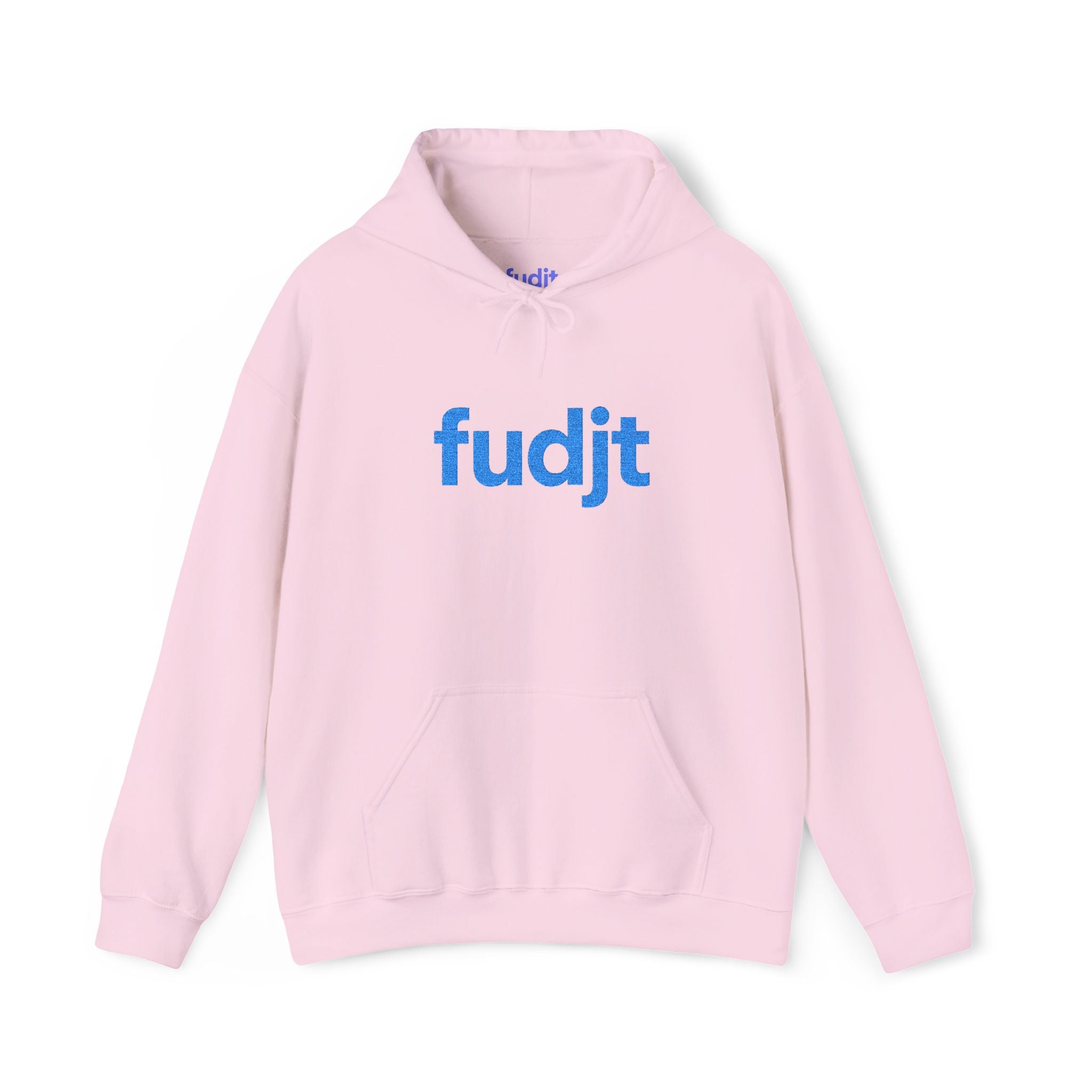 Light Blue fudjt Embroidered Heavy Blend Hooded Sweatshirt | 15 Colors | Stand For Something
