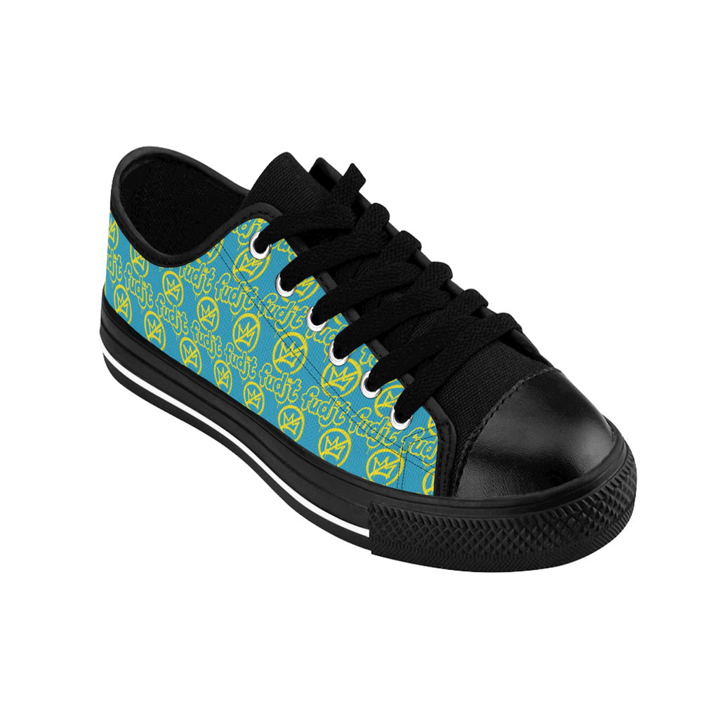 Turquoise Golden fudjt No Kings Street Style Sneakers | Women & Girls All Over 1 Low Top