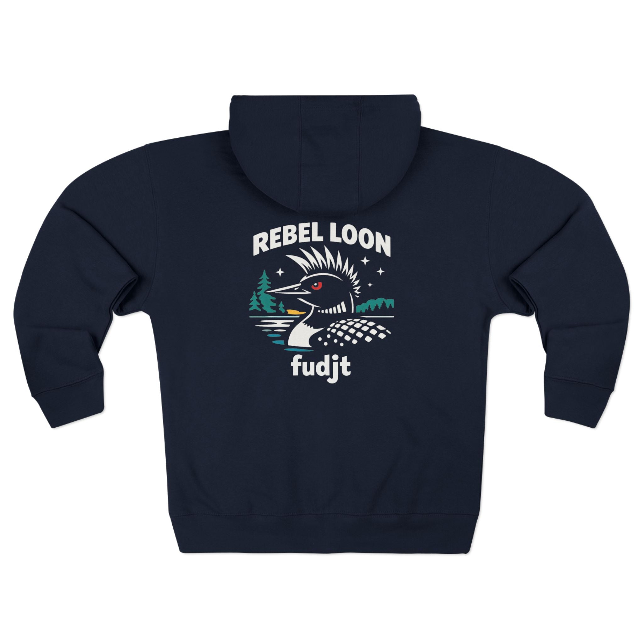 fudjt Rebel Loon Naturescape Zip Hoodie | Front & Back Graphic | 5 Colors