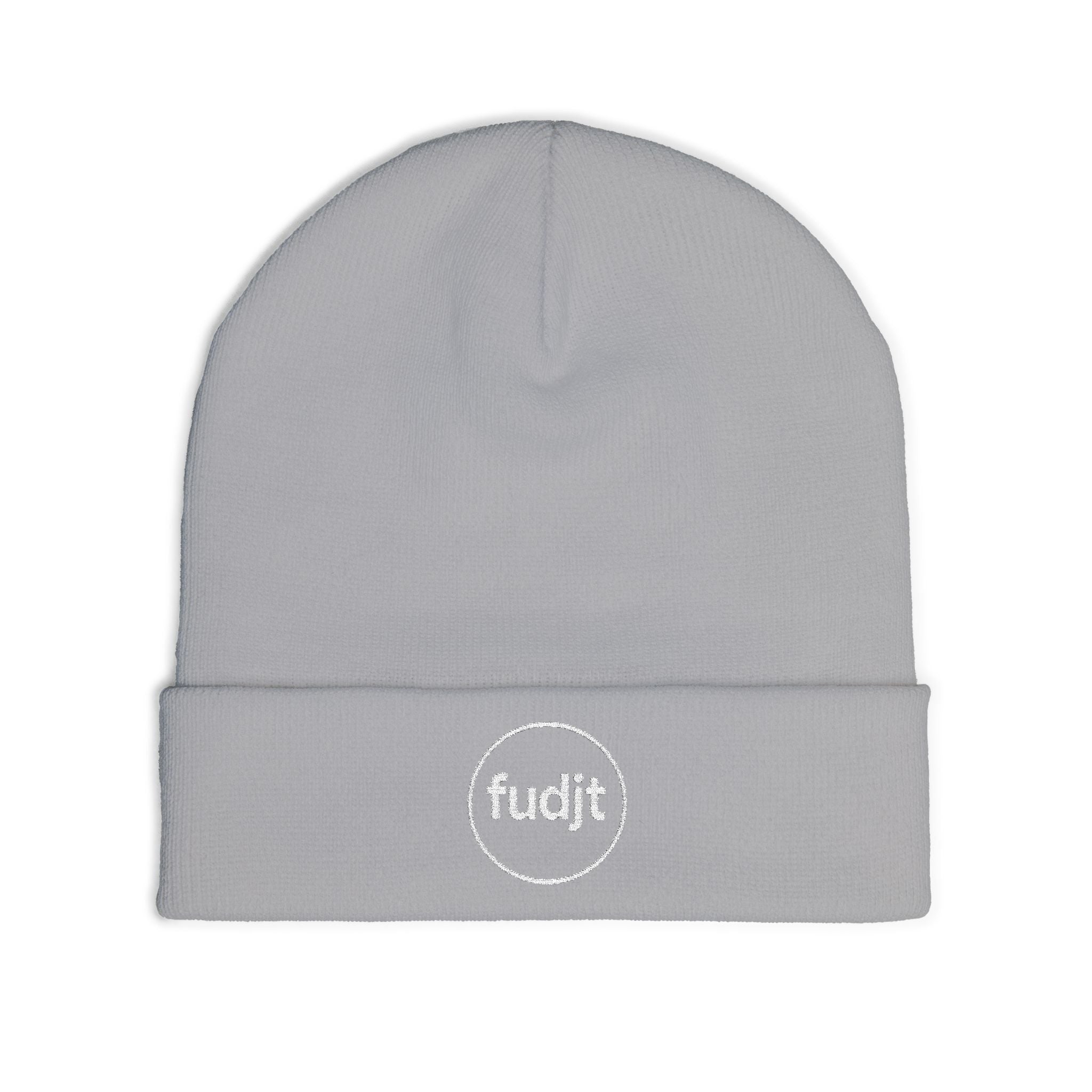 fudjt Circle Knit Beanie | White Embroidery | 5 Colors