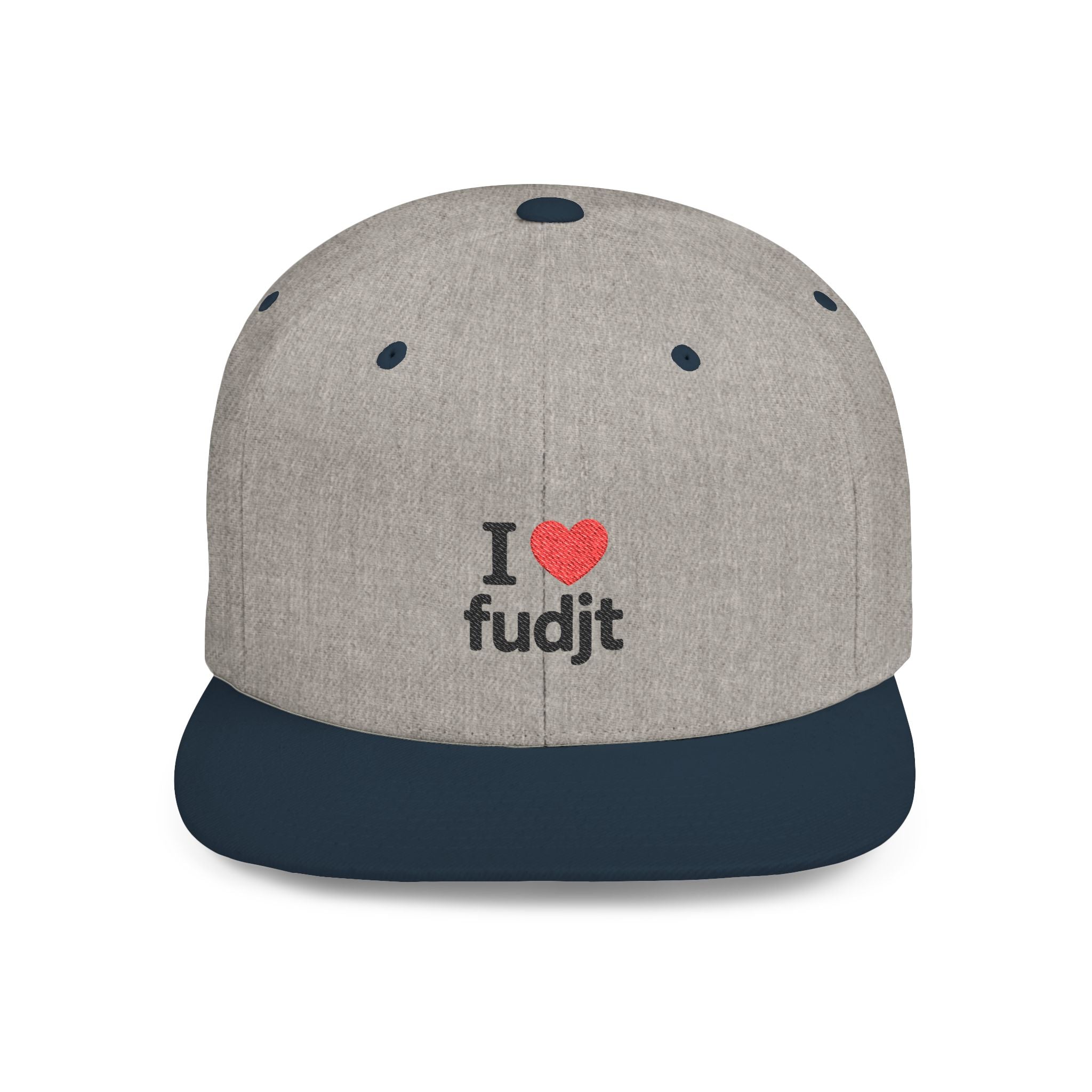 I Heart fudjt Flat Bill Snapback Hat | 7 Colors