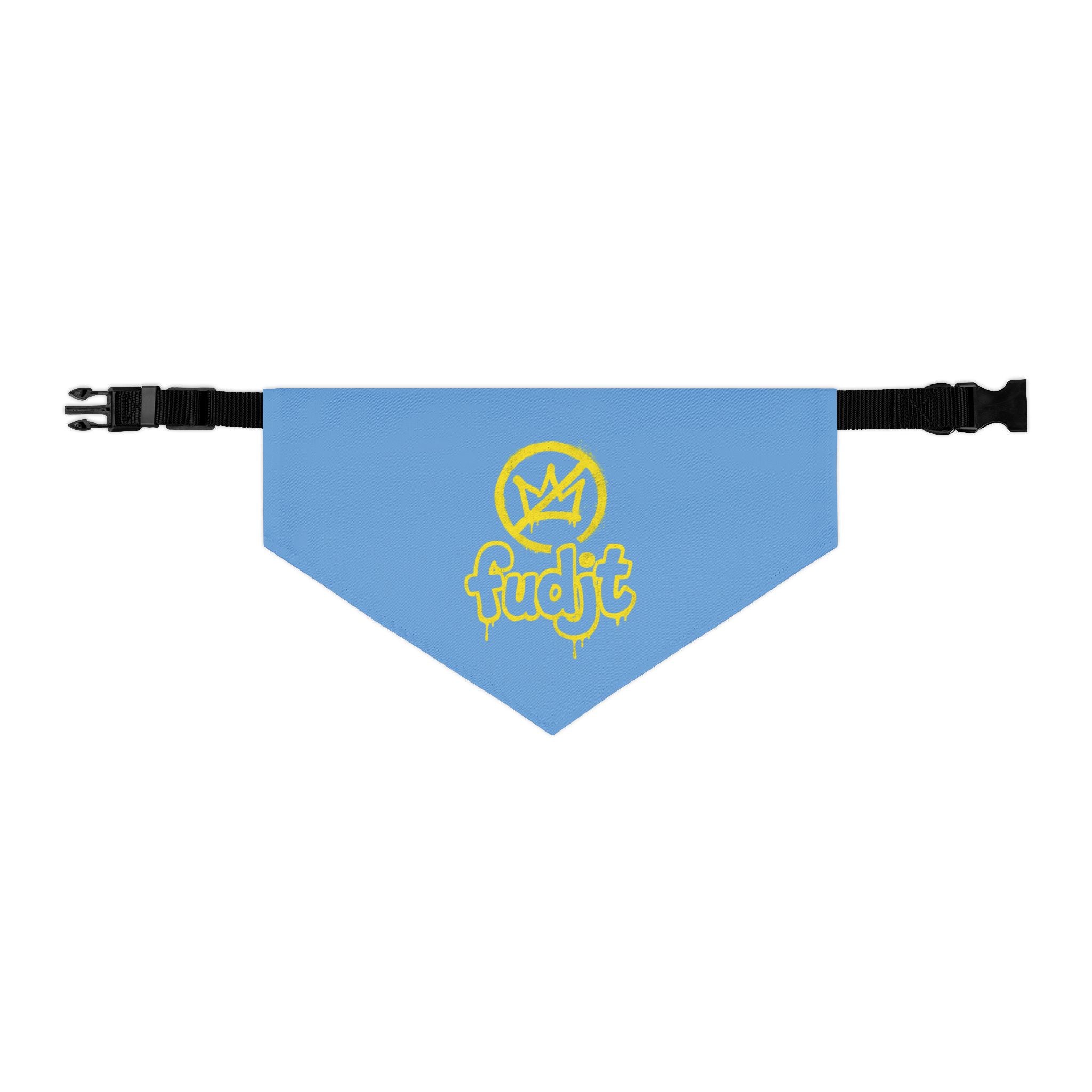 Light Blue Golden fudjt No Kings Bandana Collar for Dogs, Cats & More | 4 Sizes