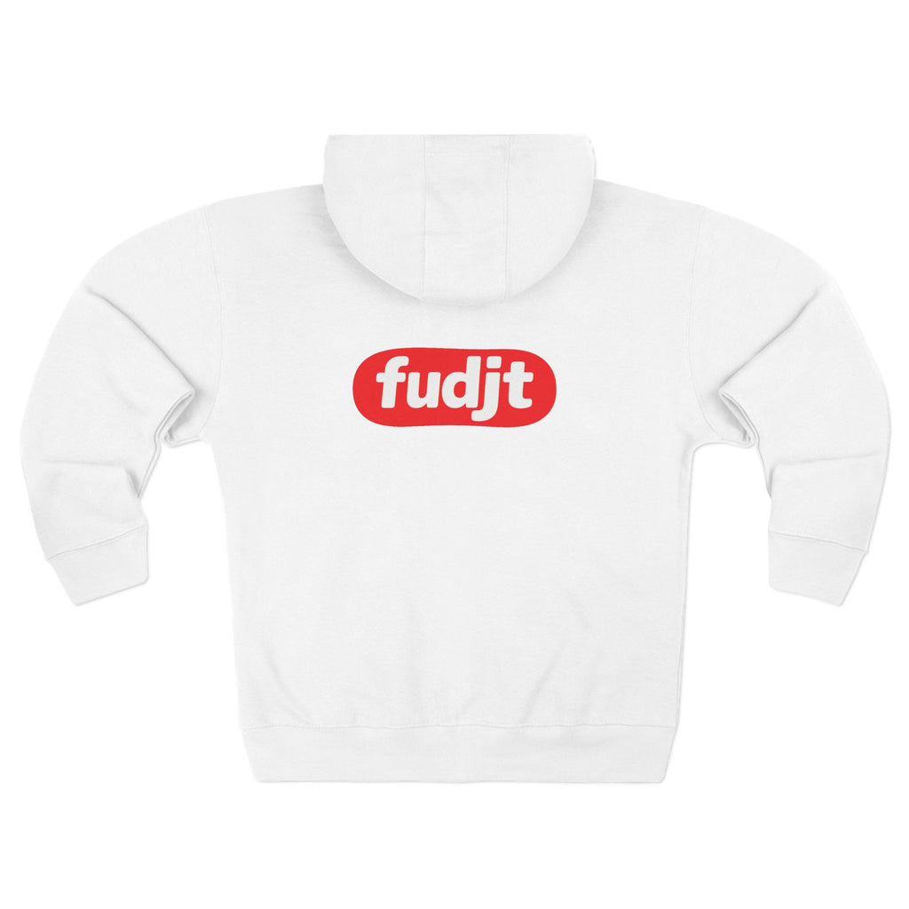 fudjt Anti-Supremacy Red Badge Zip Hoodie | Front & Back Graphic | 8 Colors