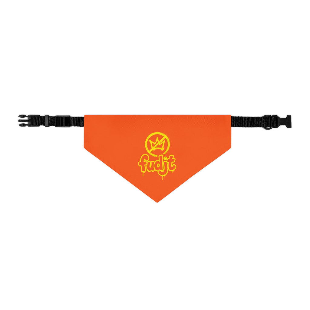 Orange Golden fudjt No Kings Bandana Collar for Dogs, Cats & More | 4 Sizes
