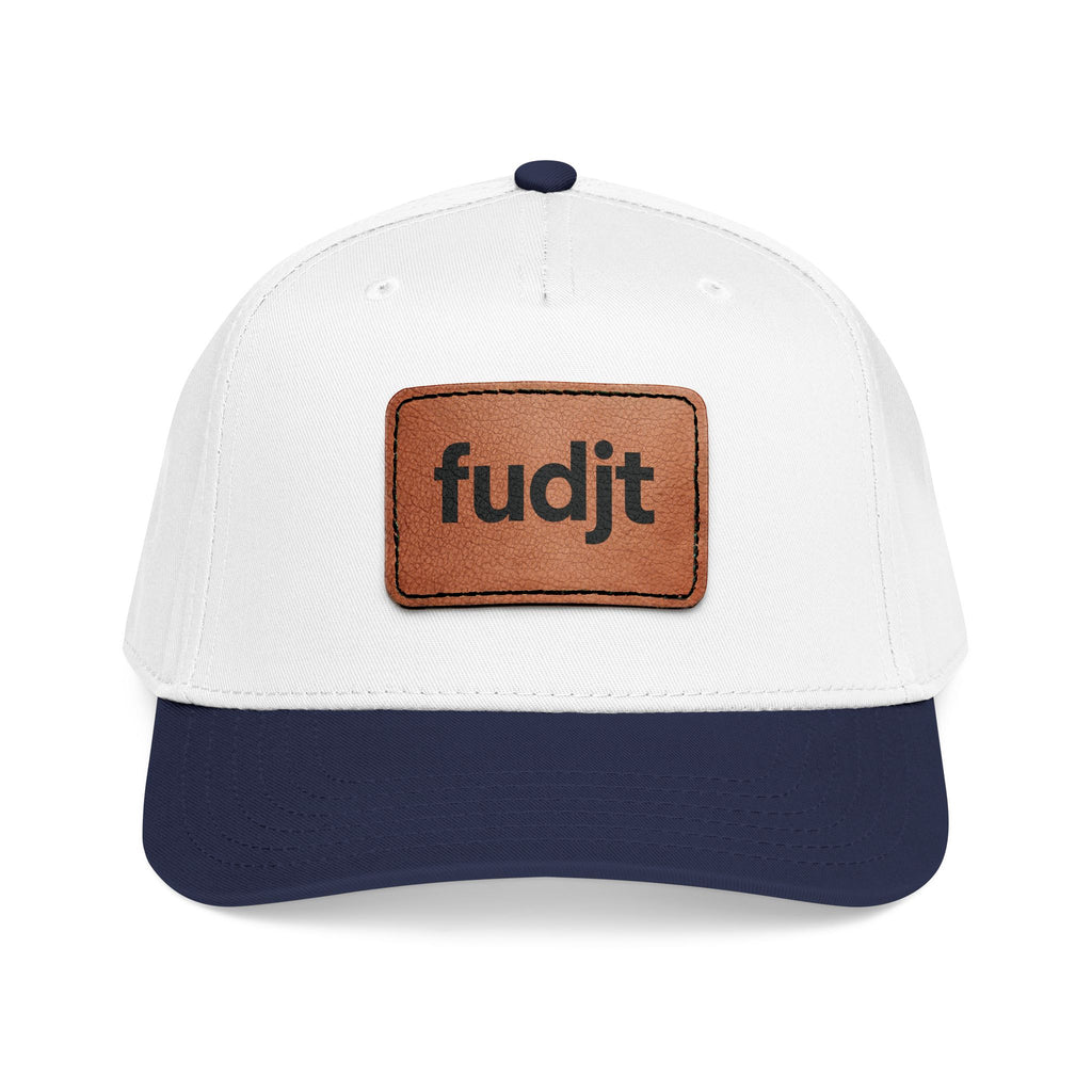 fudjt Leather Patch Baseball Cap — Mid Profile Trucker Hat | 30 Two-Tone Colors