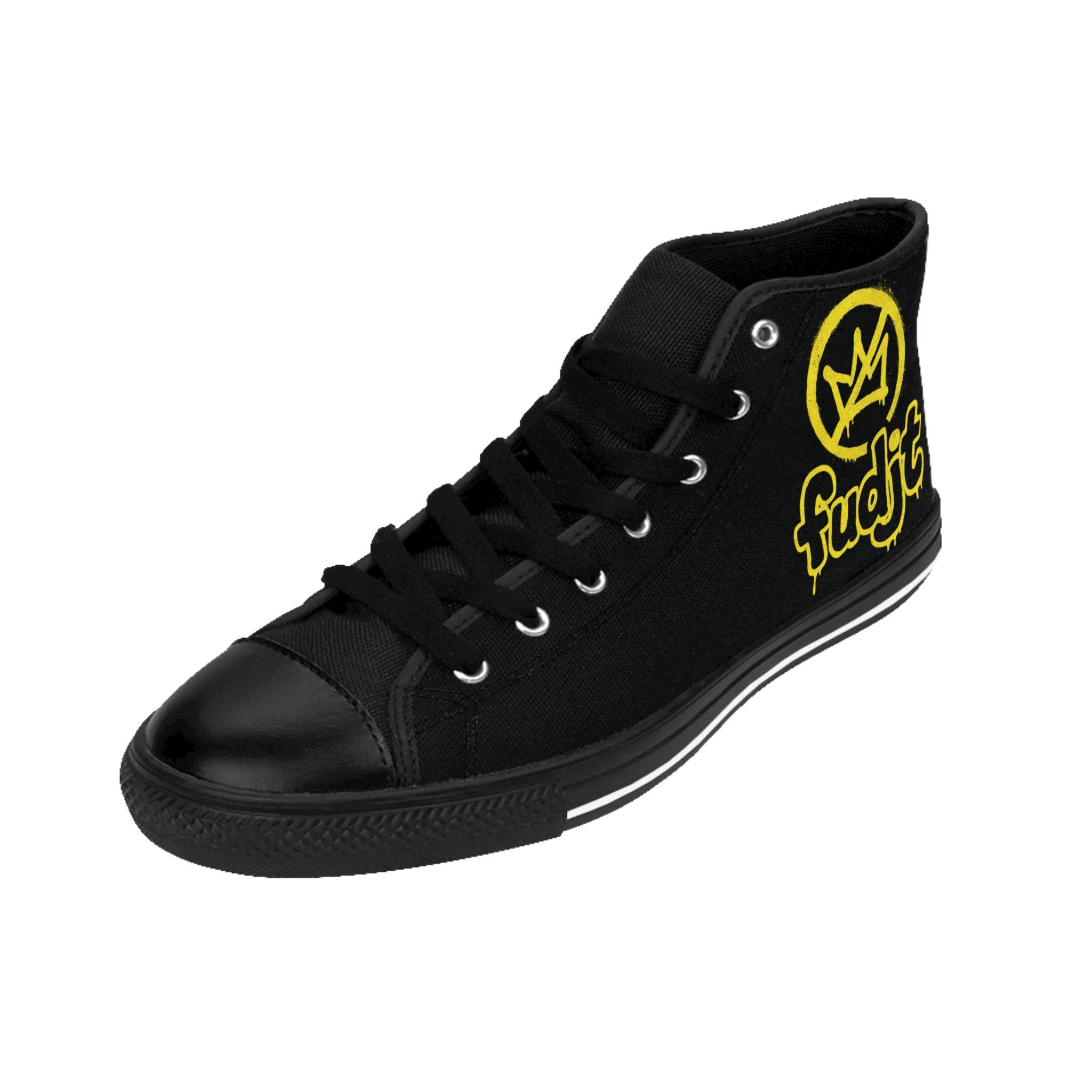 Black Golden fudjt No Kings Street Style Sneakers | Women & Girls 3.75 High Top