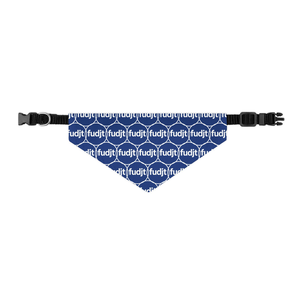Dark Blue fudjt Unbroken Chain 1.25  Bandana Collar for Dogs, Cats & More | 4 Sizes