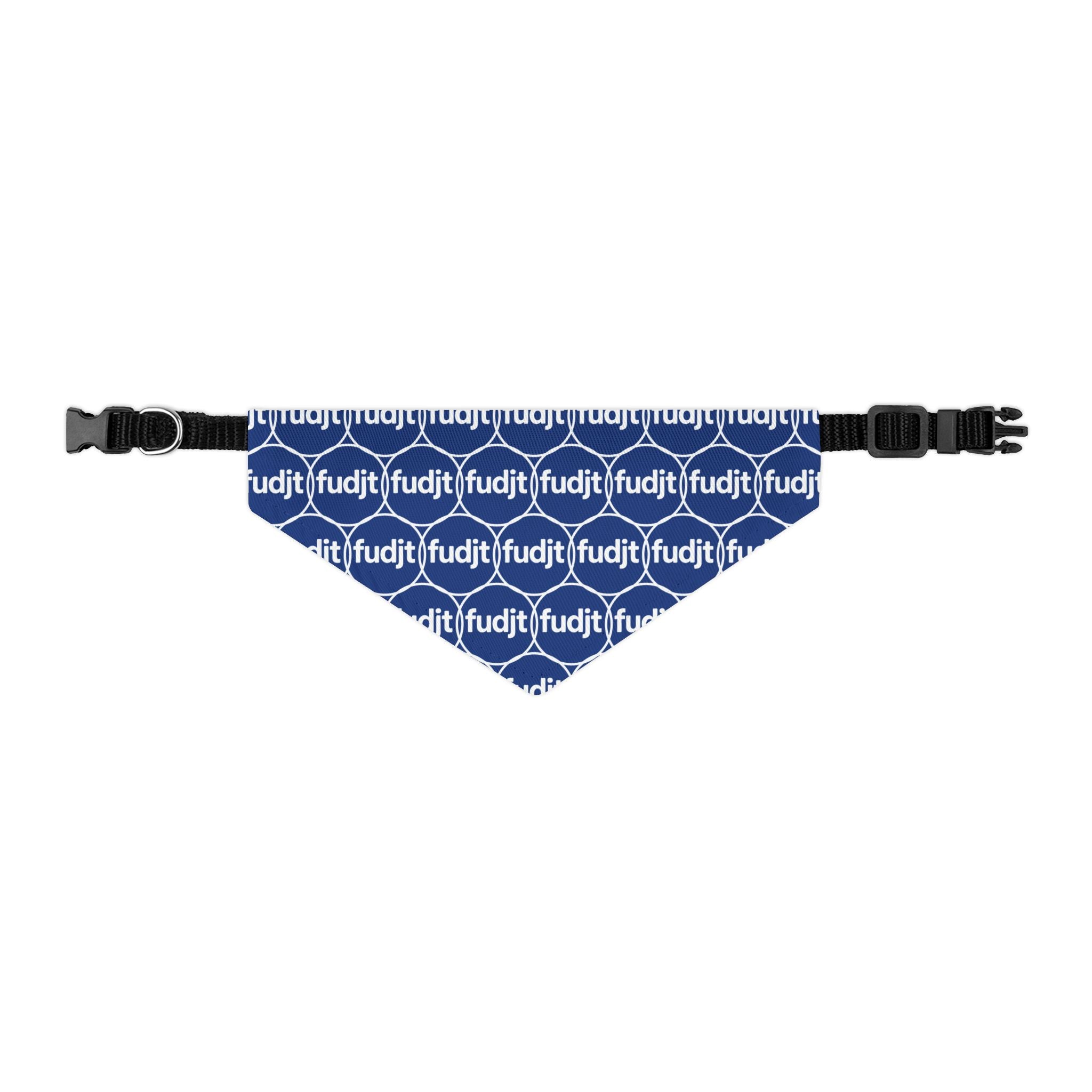 Dark Blue fudjt Unbroken Chain 1.25  Bandana Collar for Dogs, Cats & More | 4 Sizes