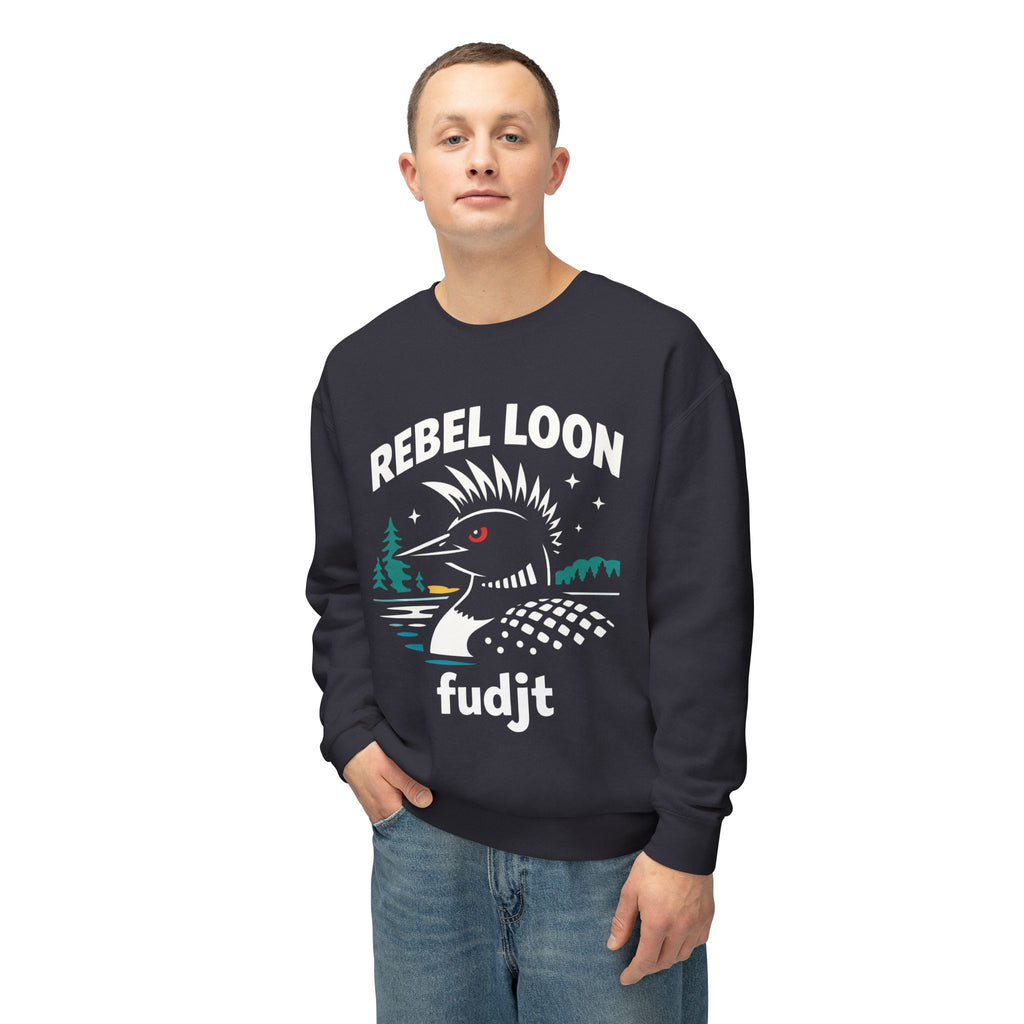 Rebel Loon fudjt Crewneck Sweatshirt – Graphic Loon Design, No Crowns Back | 6 Colors