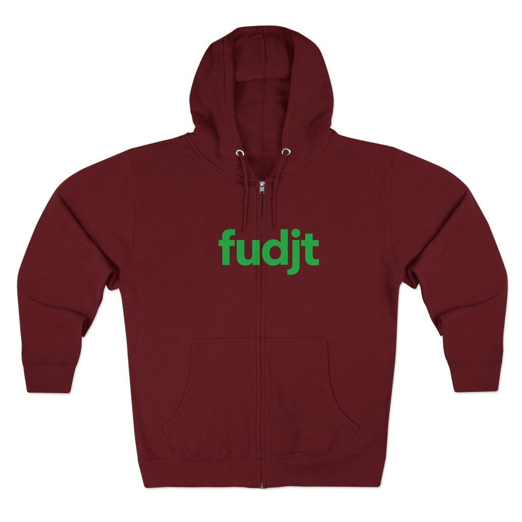 Zip Hoodie with Green fudjt Design | Cozy Everyday Comfort | 8 Colors