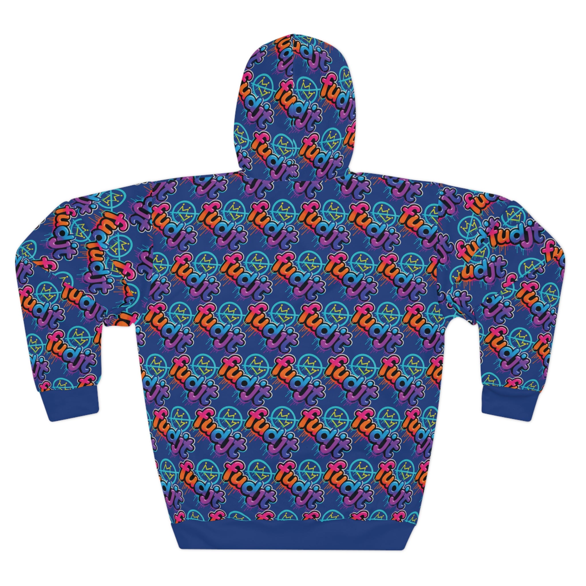 fudjt No Kings Clown Town Hoodie | All Over Dark Blue Stagger Lee 5-45