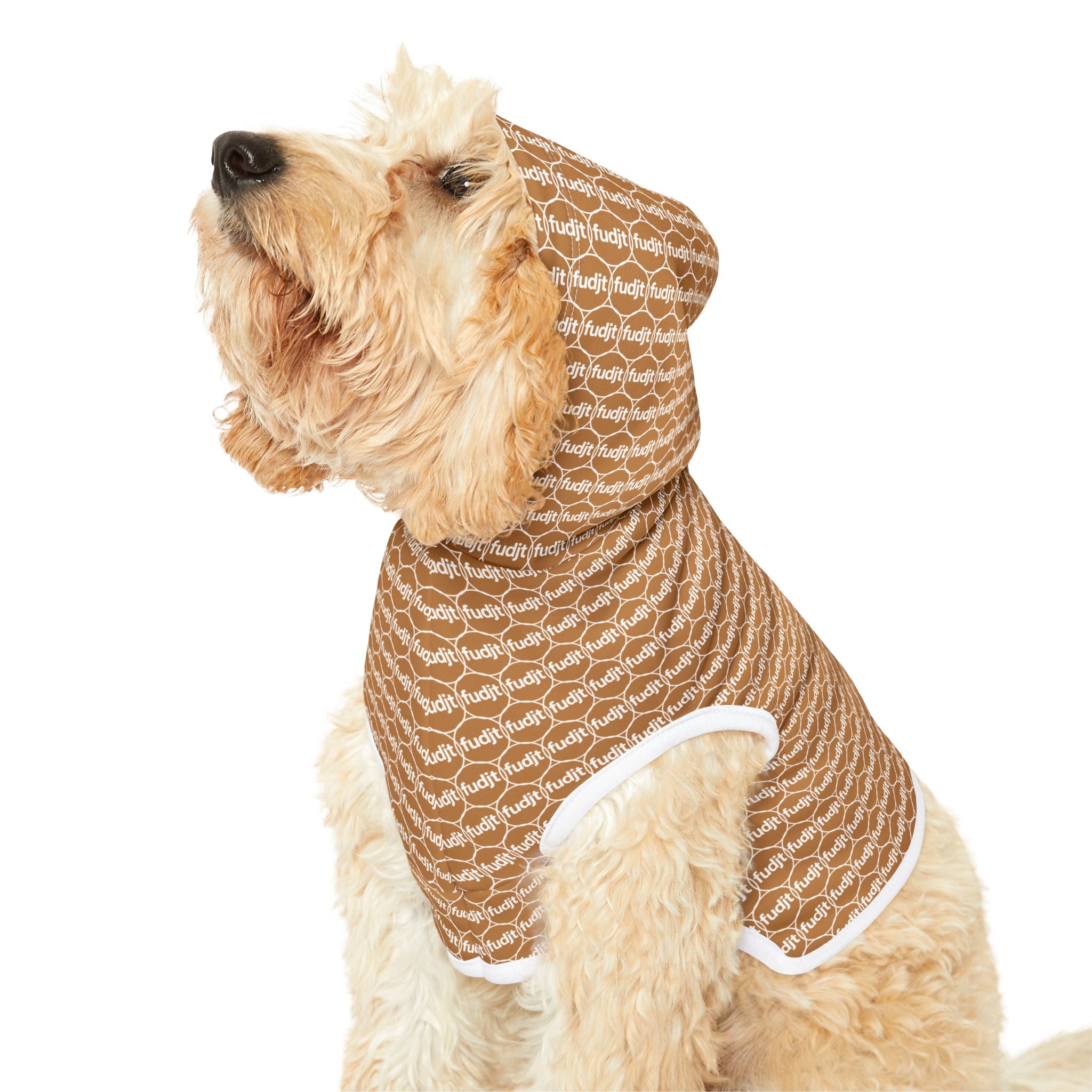 Light Brown fudjt Pet Hoodie | Unbroken Chain 1.25 | 7 Sizes